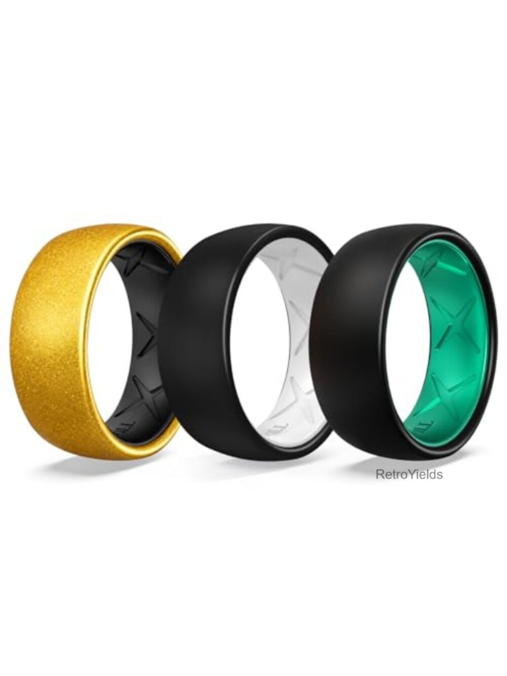 8mm Silicone Wedding Ring, 24/7 Comfort Rubber Band for Men
